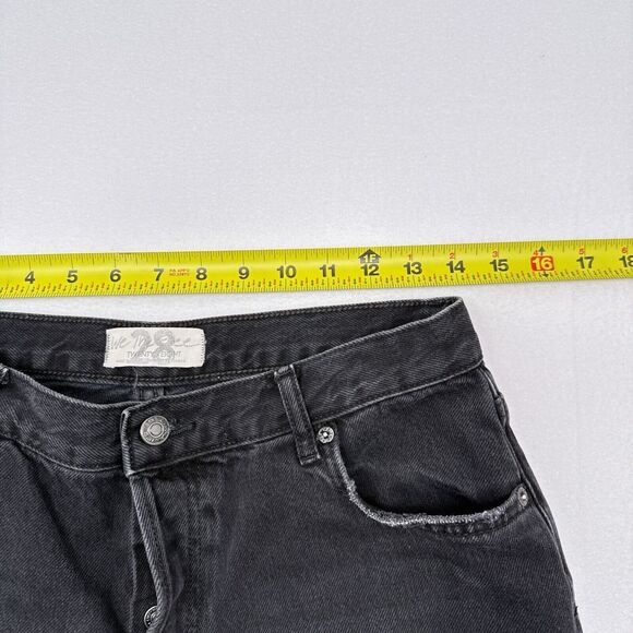 Free People Maggie Straight Jean Size 28 Black High Waist We The Free Button Fly - Picture 8 of 9